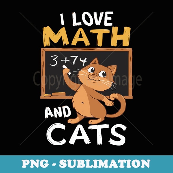 Whimsical Cat Math Teacher - Premium PNG Sublimation File