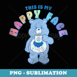 care bears grumpy bear rainbow text this is my happy face - png sublimation digital download