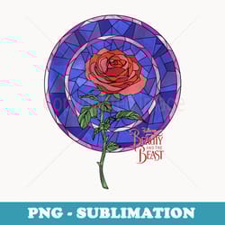 disney beauty and the beast blue stained glass rose - professional sublimation digital download