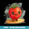cute anime red tomato surfing riding surfboard kawaii art - Sublimation Digital Download