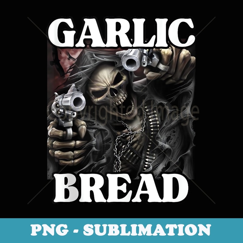 I Heart Garlic Bread Hard Cool Edgy Skeleton Meme Artistic Inspire