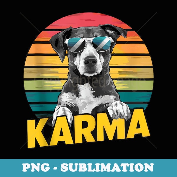 Funny Vintage Dog Music Dogs Lover Karma - Elegant Sublimation PNG Download