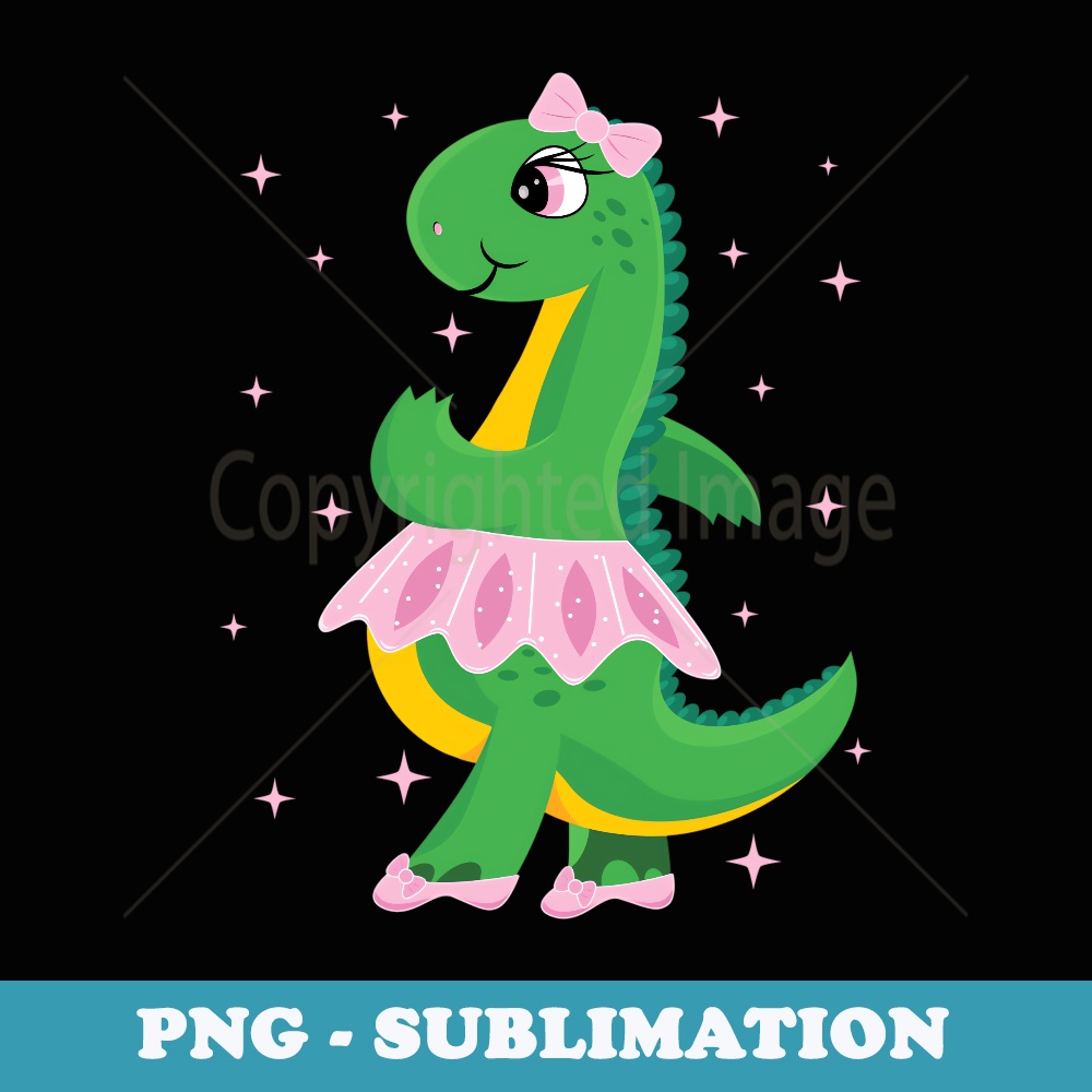 Cute Dinosaur Ballerina in Tutu - Premium Sublimation Digital Download