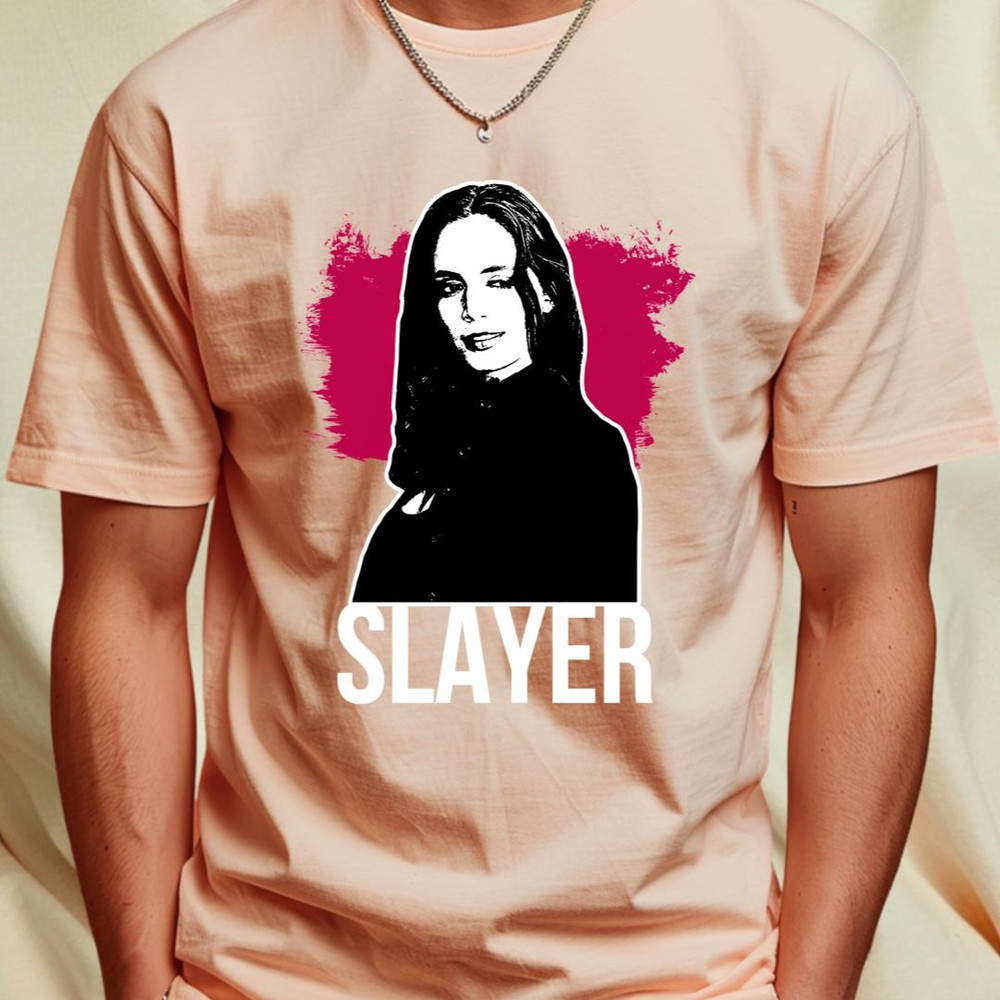 Faith the Slayer - Wine Red with White Text (BtVS) Classic T-Shirt 34_T-Shirt_File PNG.jpg