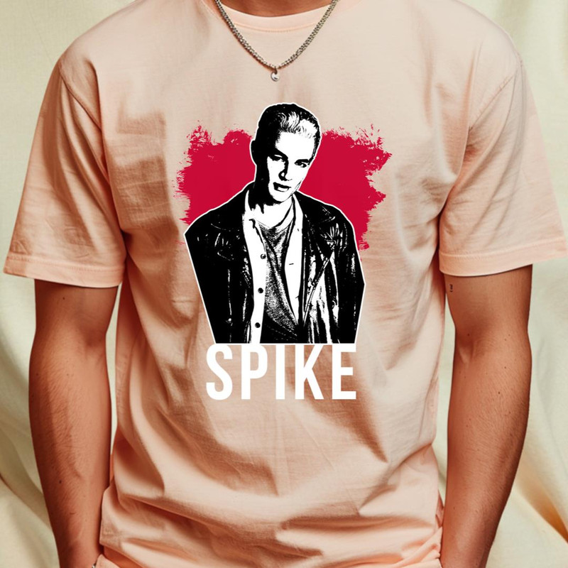 Spike the Vampire - Red with White Text (BtVS) Classic T-Shirt 58_T-Shirt_File PNG.jpg