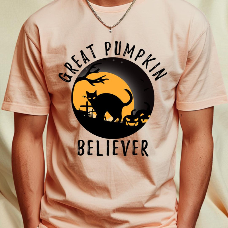 Halloween Black Cat Great Pumpkin Believer Classic T-Shirt 36_T-Shirt_File PNG.jpg