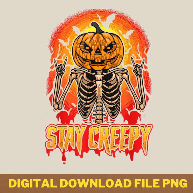 Stay Creepy Jack-O-Lantern Funny Halloween Gifts T-Shirt 280.png PNG, Jack Skellington PNG, Jack Skellington Digital Png Files_T-Shirt_File PNG.jpg