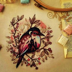 Wings of the Night Bird Cross Stitch Pattern PDF