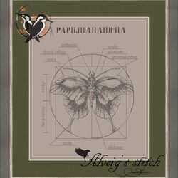 Papilio Anatomia Butterfly Cross Stitch Pattern PDF