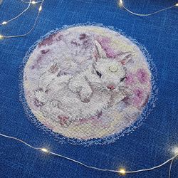The Moon Bunny Cross Stitch Pattern PDF