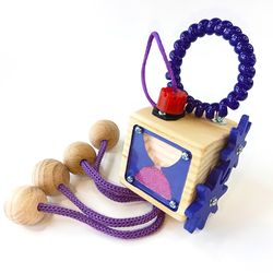 educational toy sensory fun cube for travel fidget toys wooden violet busy cube for motor skills unusual gift for kids