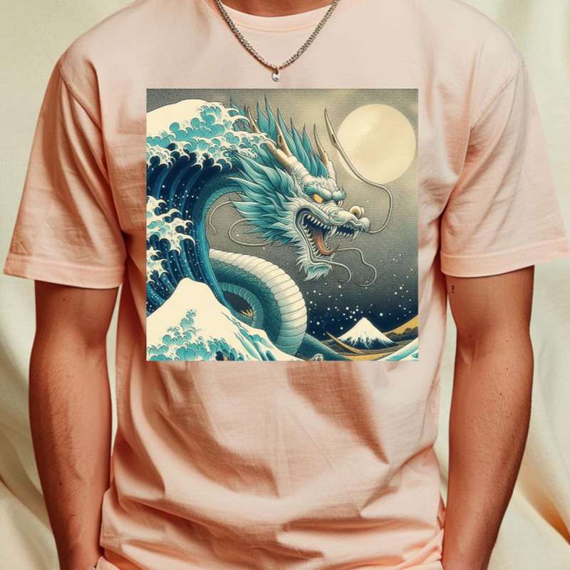Dragon with katsushika hokusai style T-Shirt_T-Shirt_File PNG.jpg