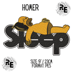 homer simpsons embroidery design