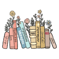 taylor albums as books swif1tie era png, love books love taylor