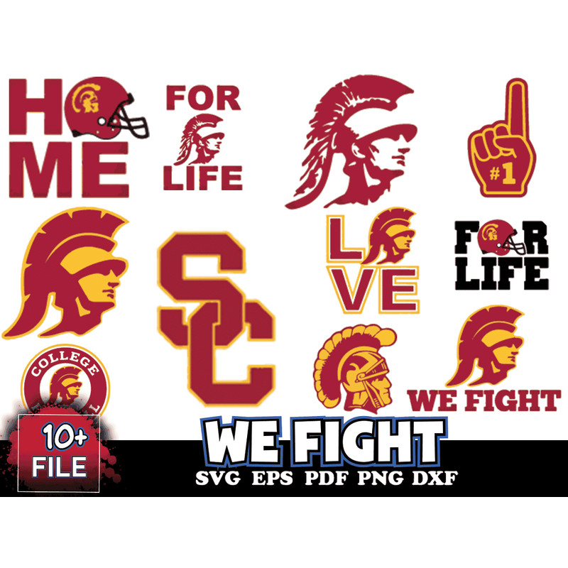 11 Files Southern California Trojans Svg Bundle, Southern California Trojans Logo.png