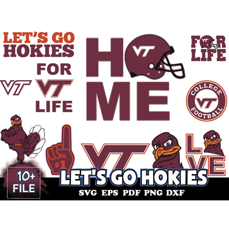 11 Files Virginia Tech Hokies Svg Bundle, Le't Go Hokies Logo.png