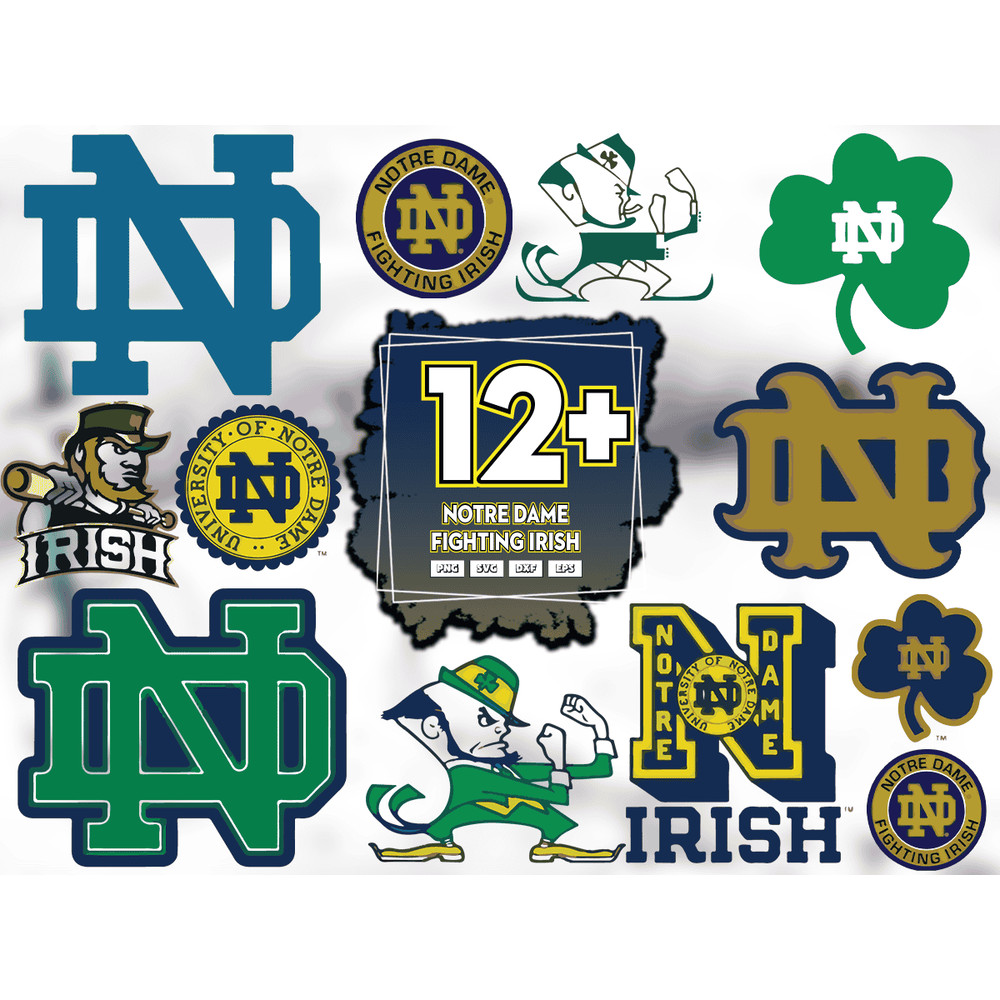 12 Files Notre Dame Fighting Irish Football Svg Bundle, Notre Dame Logo Svg.png