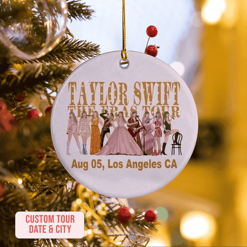 1117- Taylor Swift Ceramic Ornament, Personalized Swiftie Ornament, Christmas Gift Eras Tour 2023 Christmas-image.png
