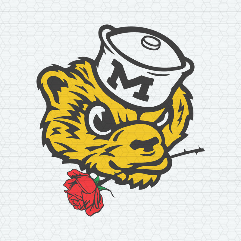 Michigan Wolverines Logo Rose SVG Digital Download.jpeg