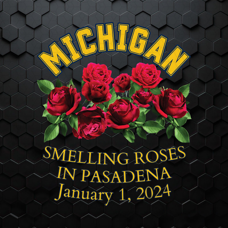 Michigan Wolverines Smelling Roses In Pasadena PNG.jpeg