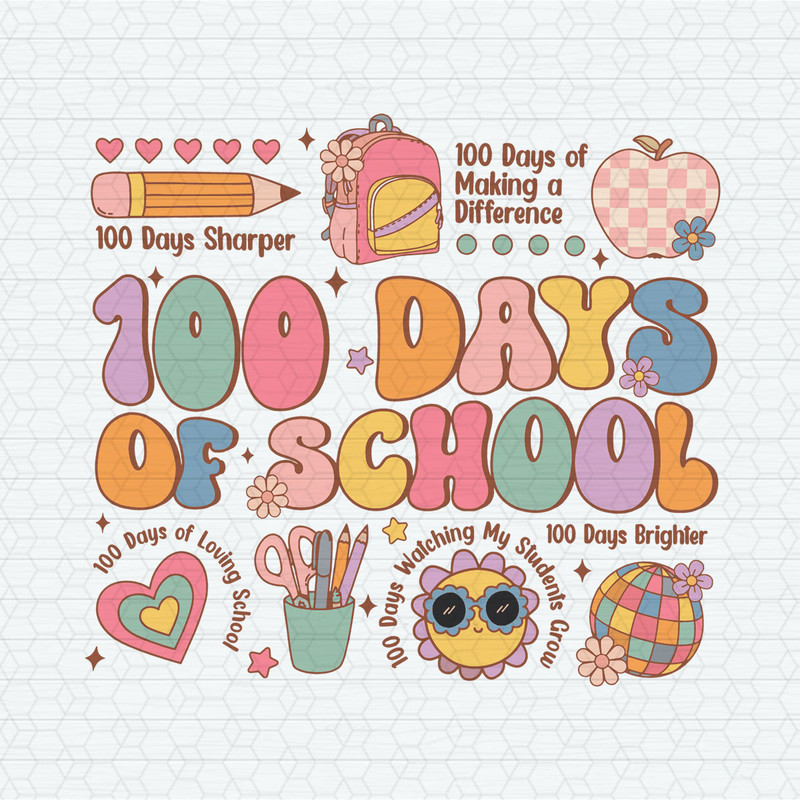 Teacher 100 Days Of School 100 Days Sharper SVG.jpeg