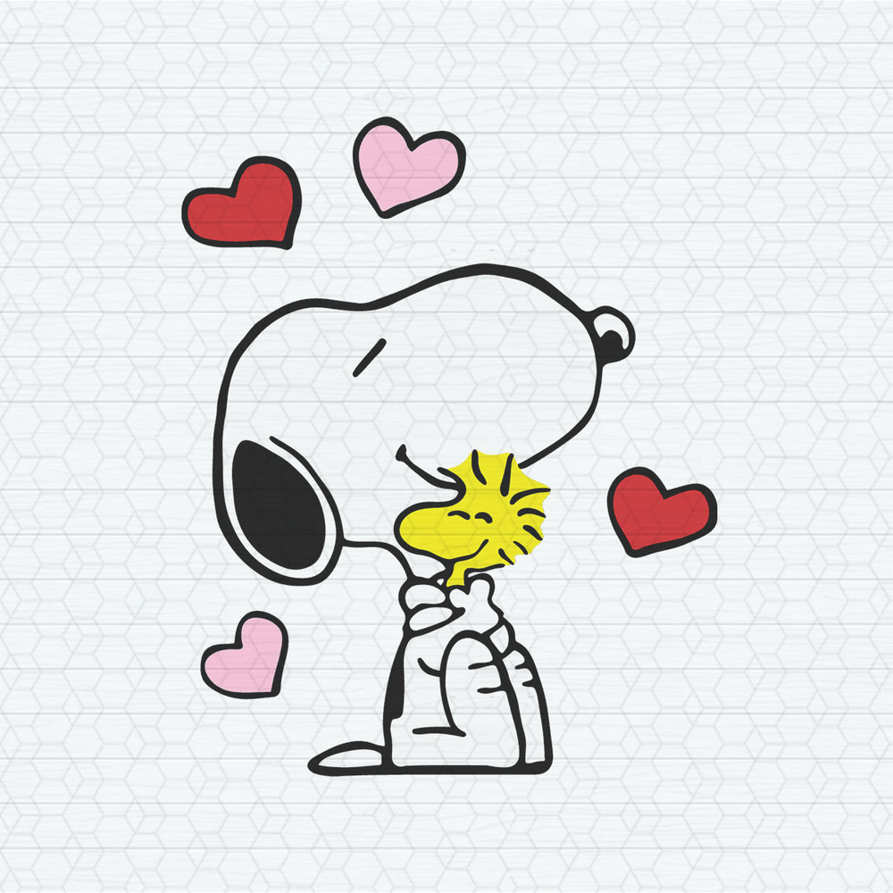 Hugging Snoopy Woodstock Valentine SVG.jpeg