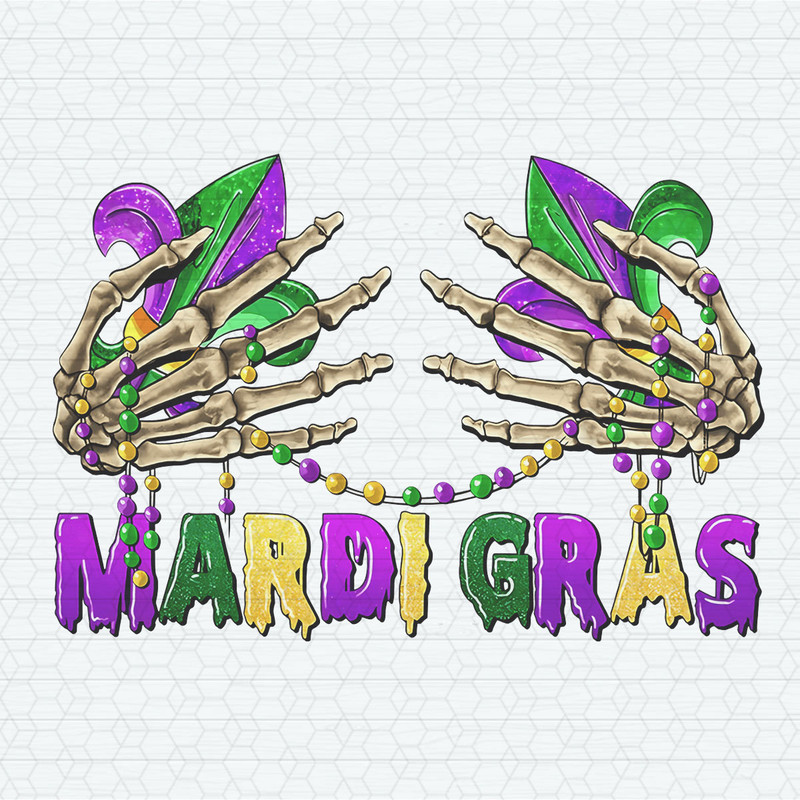 Retro Mardi Gras Skeleton Hand PNG.jpeg