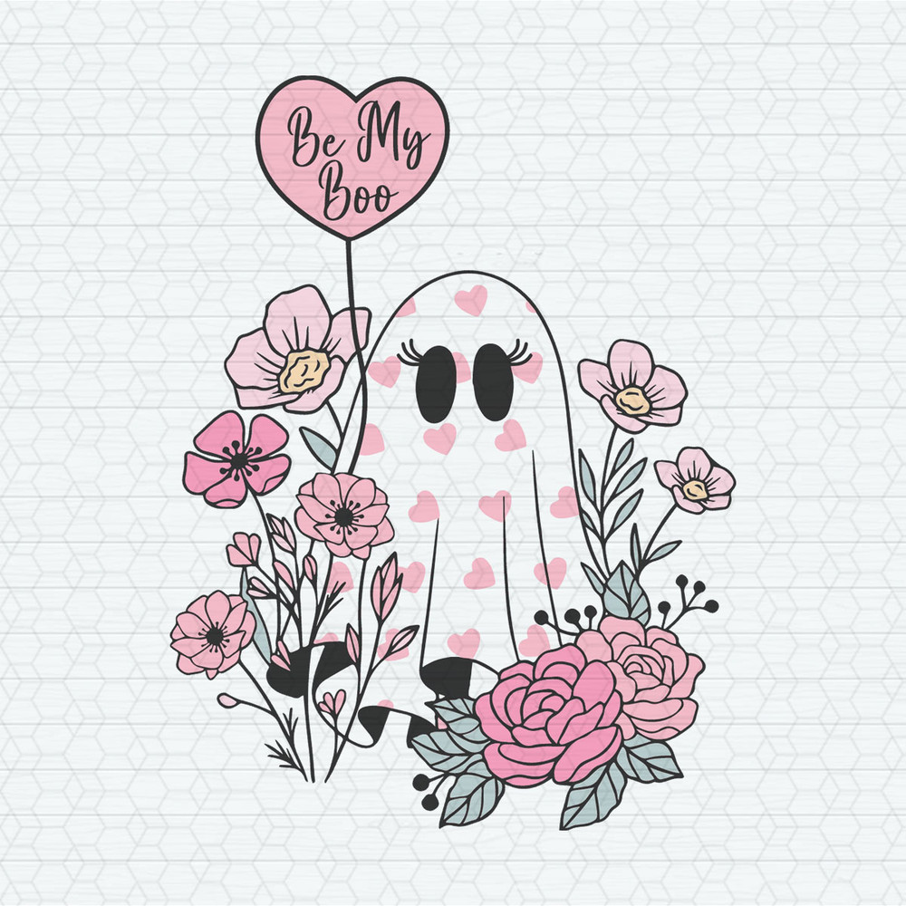 Be My Boo Floral Ghost Valentines Day SVG.jpeg