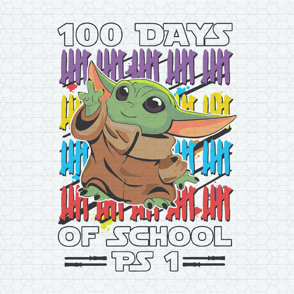 Retro Baby Yoda 100 Days Of School SVG.jpeg