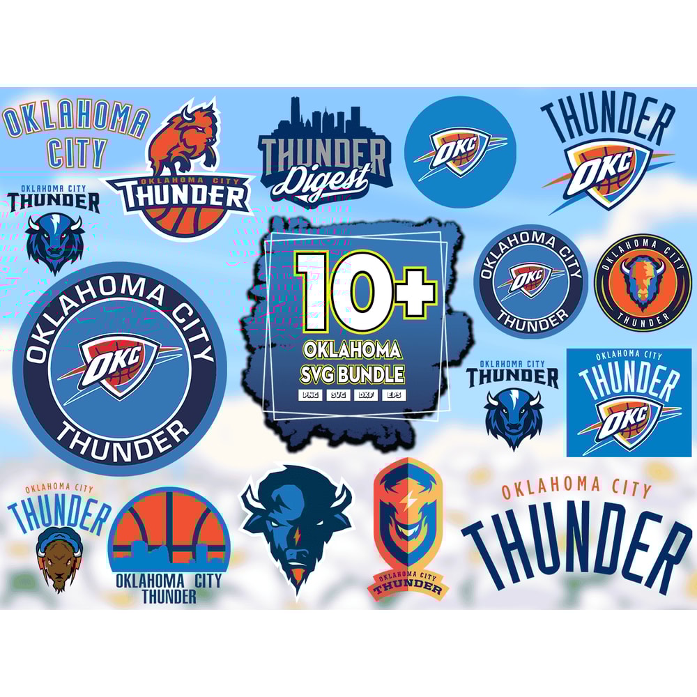 10 Files Oklahoma City Thunder Svg Bundle, Oklahoma City Thunder Logo.png