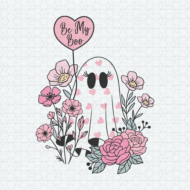 Be My Boo Floral Ghost Valentines Day SVG.jpeg