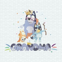 cute bluey dog grandma queen png
