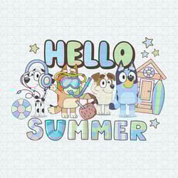 hello summer bluey friends png