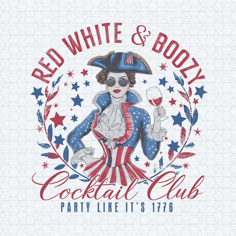 Vintage Red White And Boozy American Girl PNG.jpg