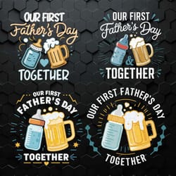 retro our first fathers day together svg bundle