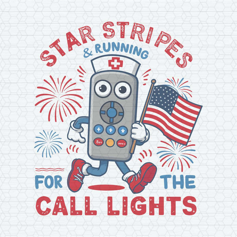 Stars Stripes And Running For Call Lights Patriotic Day PNG.jpg
