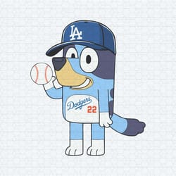 bluey la dodgers baseball cartoon svg