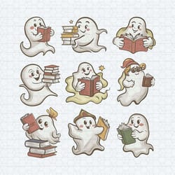 funny teacher gift boo ghost reading book png