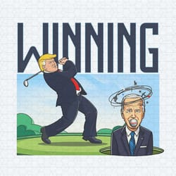 funny winning trump golf and biden png