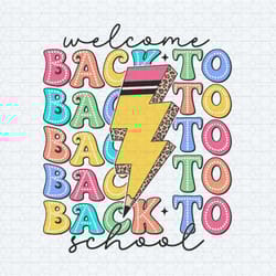 welcome back to school pencil lightning svg