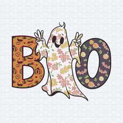 boo halloween floral ghost spooky season svg