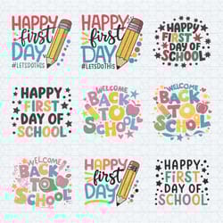 happy back to school gift for students bundle svg