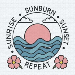 retro summer sunrise sunburn sunset svg