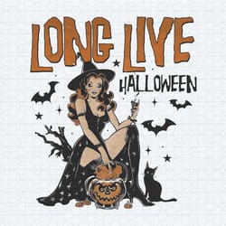 vintage long live halloween witch png