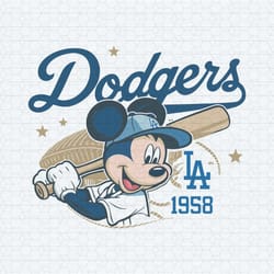 mickey mouse dodgers 1958 baseball svg1