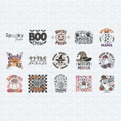 retro halloween svg ghost halloween hippie bundle svg