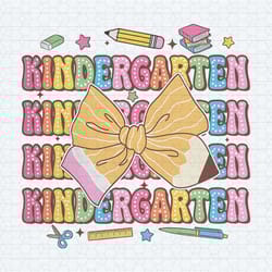 retro kindergarten pencil coquette bow png