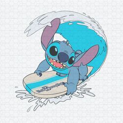 funny stitch surfing walt disney world svg