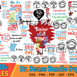 100 dr seuss bundle svg, dr seuss lovers svg, cute dr seuss for mother's day father's day