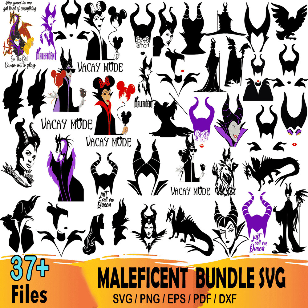 37 Maleficent Bundle Svg Godmother Svg Disney Villain Svg Happy Mother's Day Svg.png
